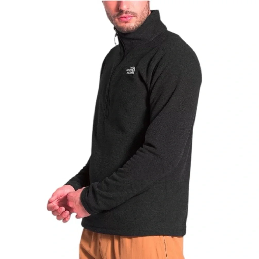 The North Face Men's Cap Rock 1/4 Zip Pullover Black Athleisure Sweatshirt